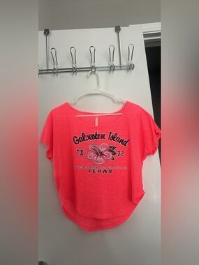 Galveston Island Neon Pink Graphic Tee - Women's Top